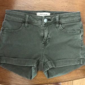 Pacsun Army Green Mid-Rise Shorts
